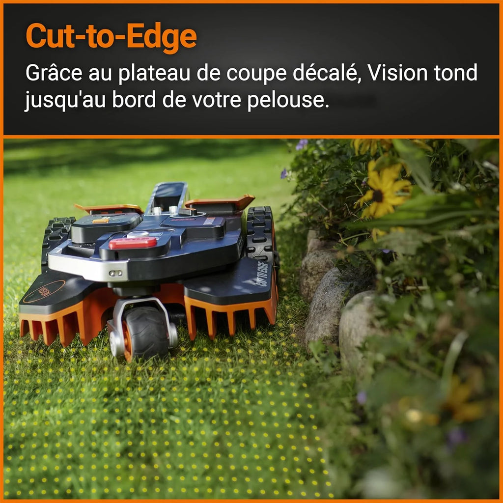 WORX Landroid Vision M550 WR205E Robô Cortador de Grama para Jardins de até 550 m² – Robô Cortador de Grama Inteligente sem Fio de Limite – WiFi e Bluetooth – Prevenção Ativa de Obstáculos com