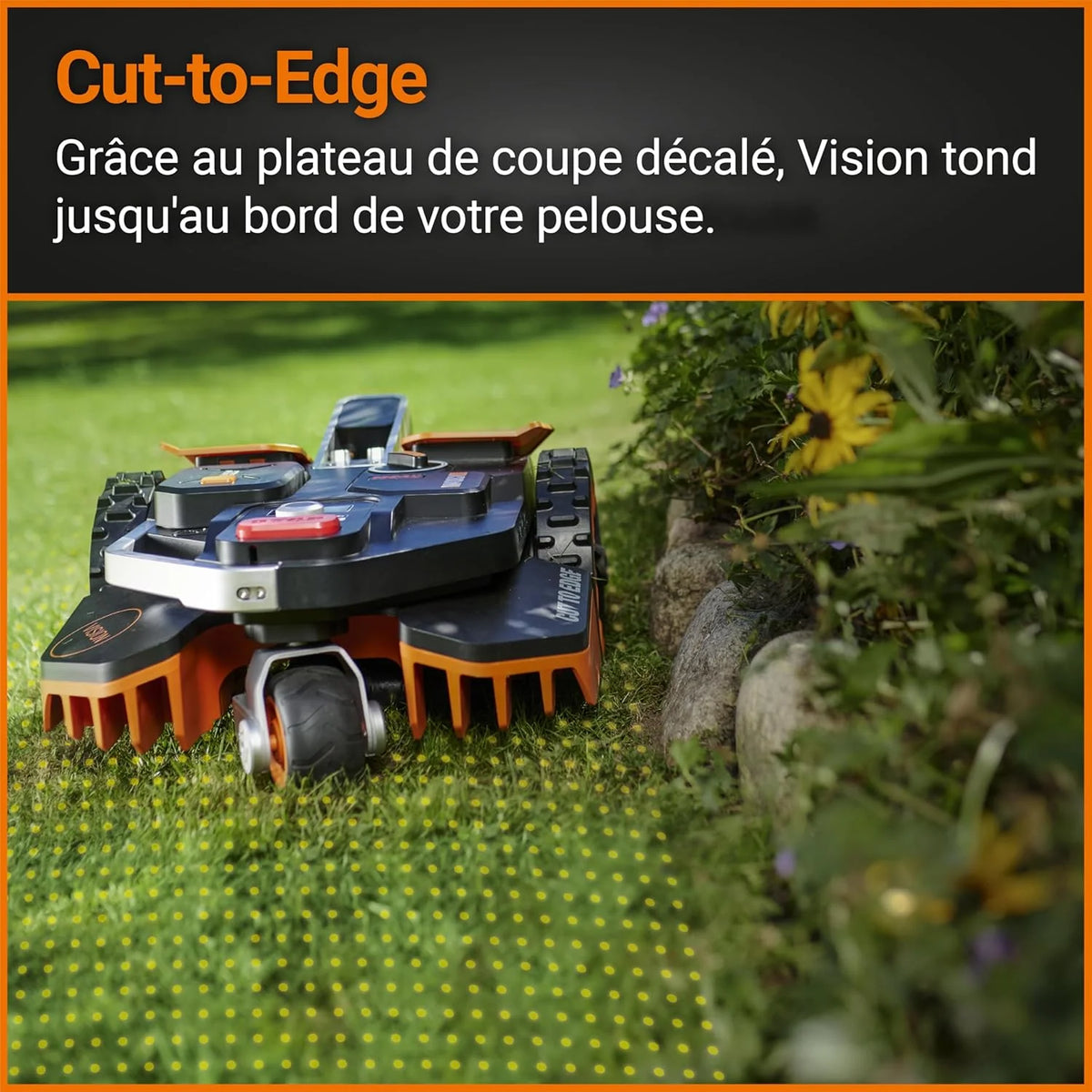WORX Landroid Vision M550 WR205E Robô Cortador de Grama para Jardins de até 550 m² – Robô Cortador de Grama Inteligente sem Fio de Limite – WiFi e Bluetooth – Prevenção Ativa de Obstáculos com