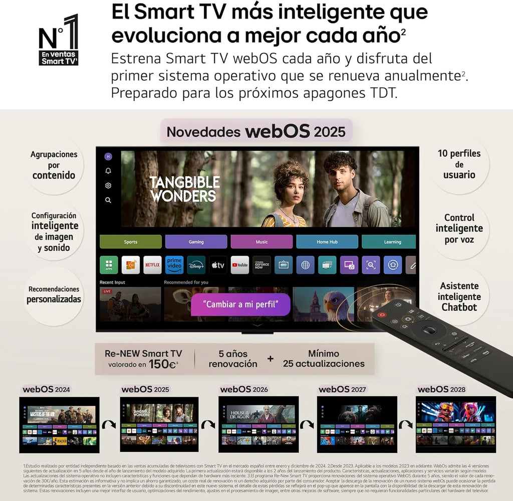OLED48C54LA - TV 48", OLED EVO 4K, Smart TV AI C5, WebOS 25, Super Upscaling, Dolby Vision e Dolby Atmos, AMD FreeSync, Alexa/Google Assistant, Preto