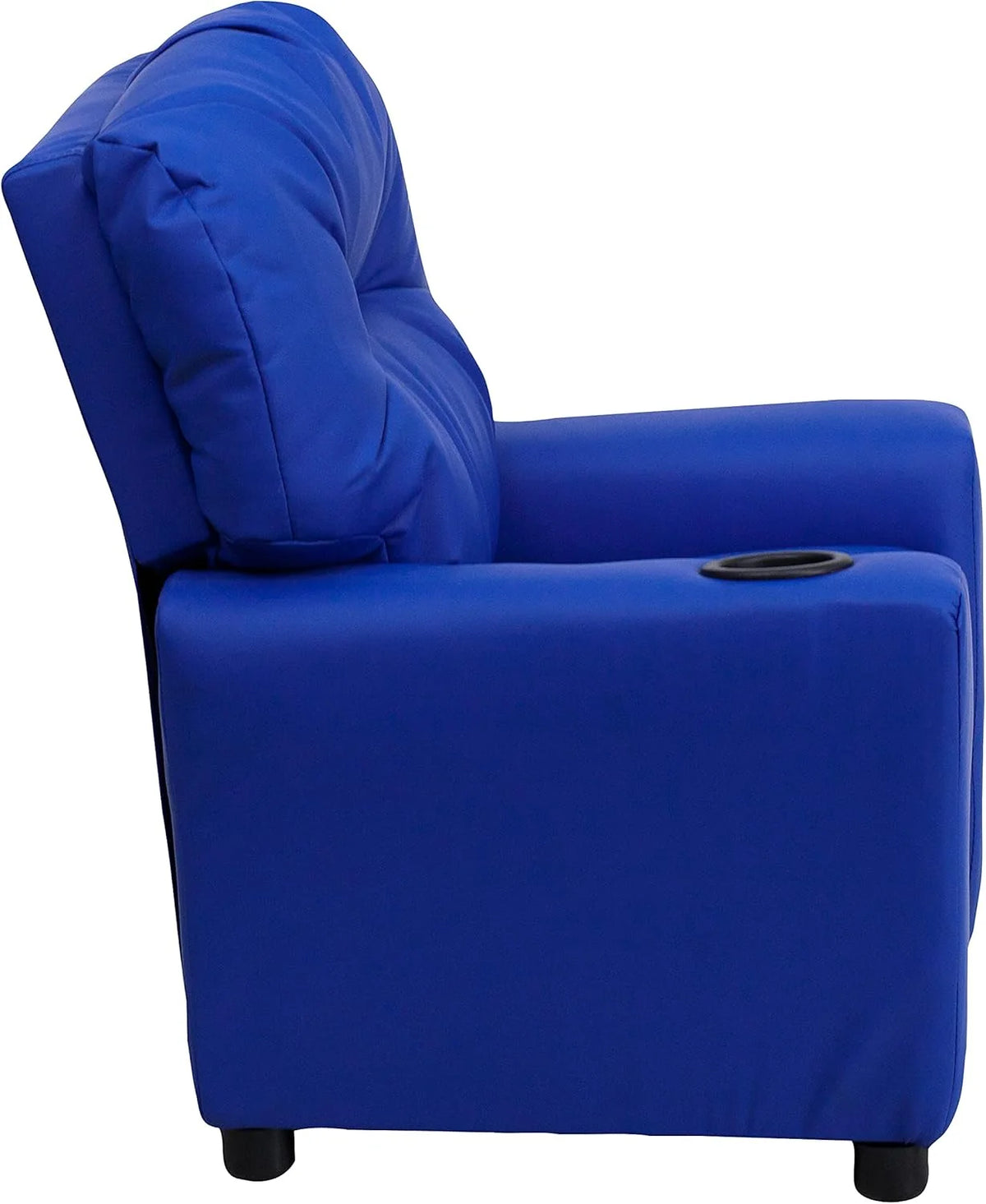 Poltrona Reclinável Infantil Contemporânea Flash Furniture com Porta-Copos, Madeira, Vinil Bege, 66,04 x 53,34 x 53,34 cm