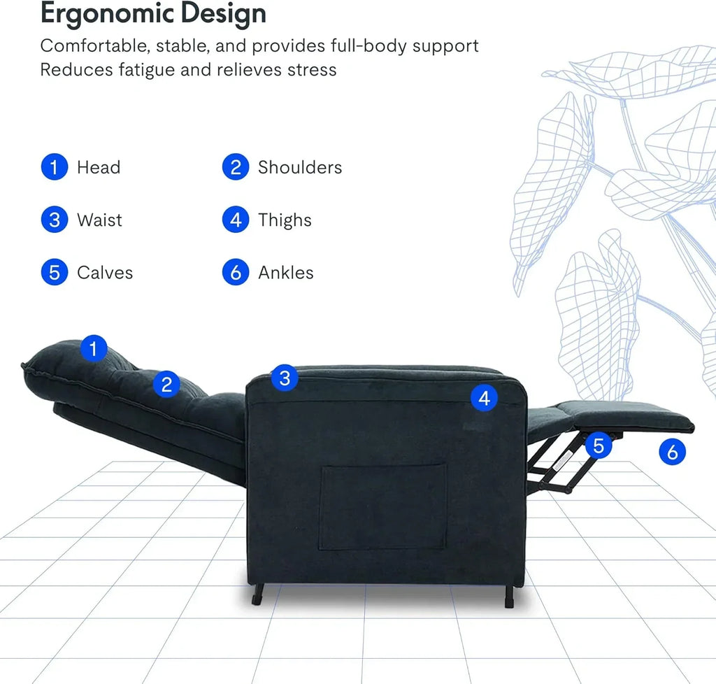 FLEXISPOT Poltrona Reclinável Elétrica com Encosto Ajustável, Reclinável de 105° a 155°, Poltrona Ergonômica para Quarto, Sala e Home Theater (Cinza Escuro)