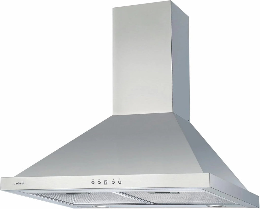 CATA Coifa de Parede BETA PRO 7000 X Painel Eletrônico Timer 3 Níveis de Extração 1027 m³/h Nível de Ruído 64 dB Motor A100 Consumo 380 W Iluminação Led Cor Inox