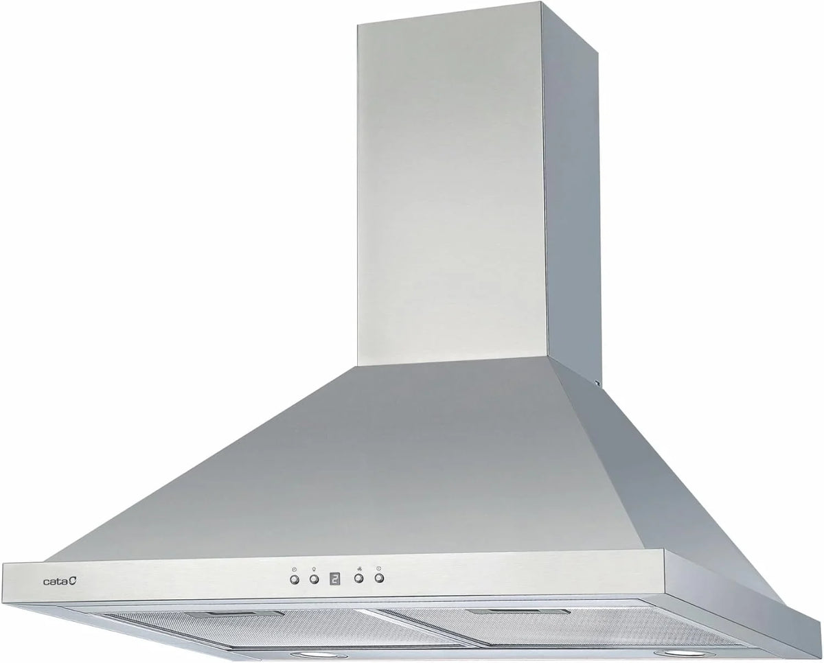 CATA Coifa de Parede BETA PRO 7000 X Painel Eletrônico Timer 3 Níveis de Extração 1027 m³/h Nível de Ruído 64 dB Motor A100 Consumo 380 W Iluminação Led Cor Inox