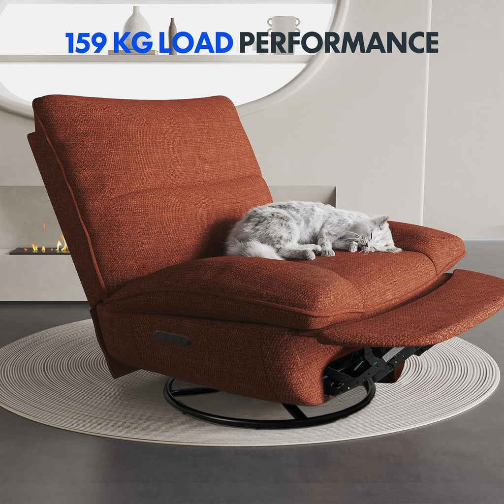 FLEXISPOT XC6 Poltrona Relax, Sofá Giratório com Função Balanço, Poltrona de TV com Encosto Ajustável, Poltrona Reclinável para Quarto, Sala de Estar e Home Theater (Beige)