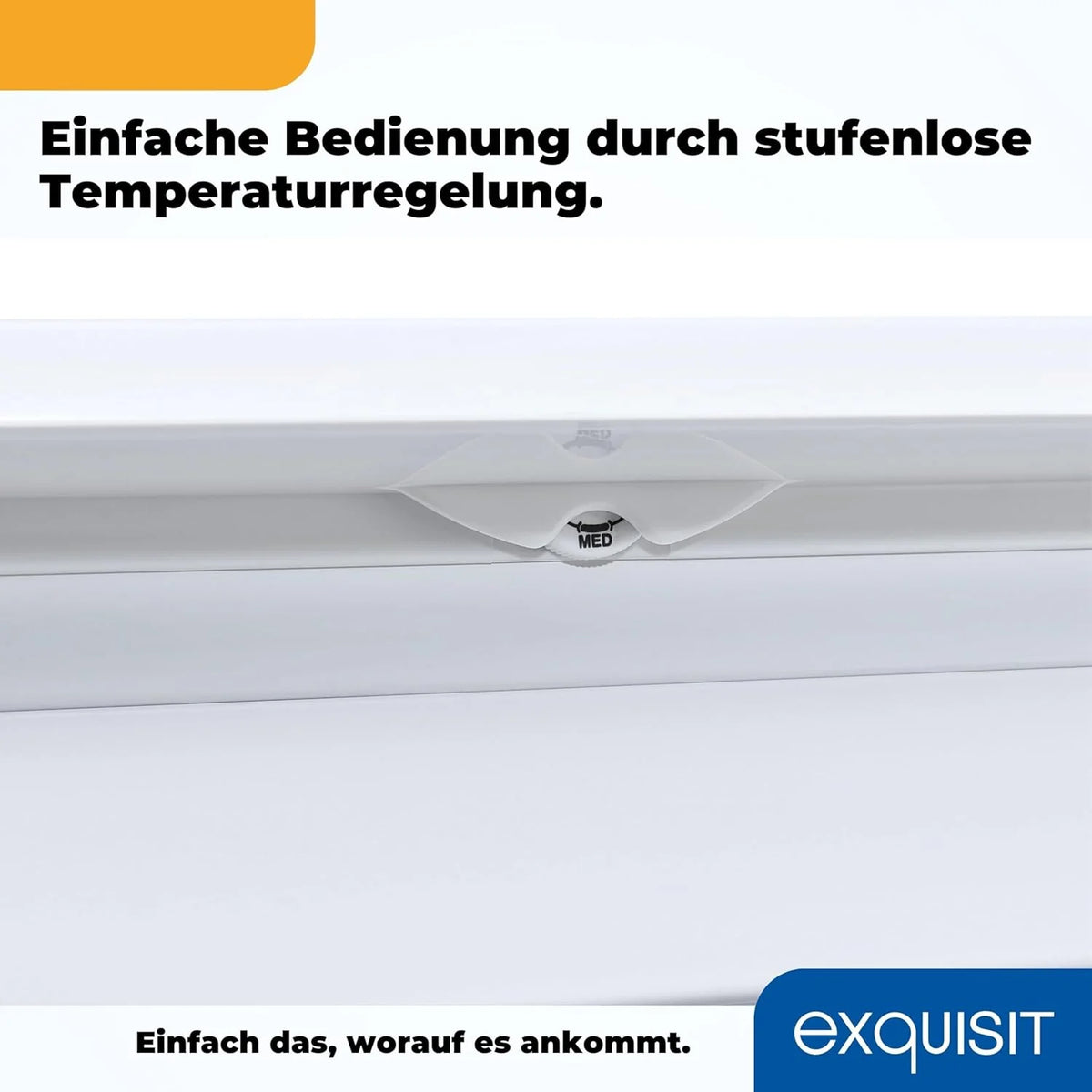 Congelador vertical Exquisit, 87L, 4 estrelas, classe D, cor branca, 3 gavetas, degelo manual, termostato ajustável, porta reversível, 40 dB, consumo 132 kWh/ano, 85,5x54,5x58 cm
