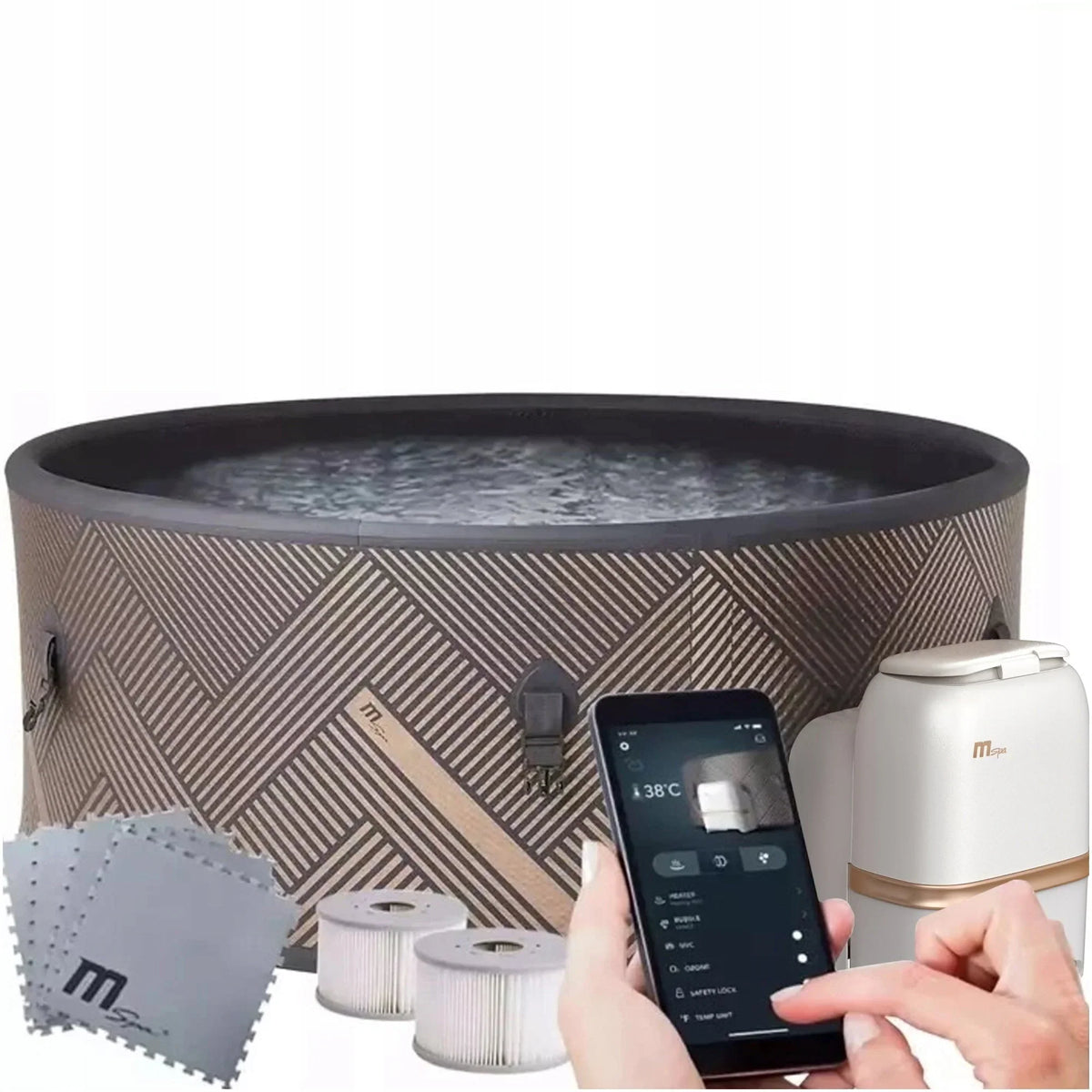 PISCINA DE HIDROMASSAGEM INFLÁVEL SPA RELAXAMENTO ÁGUA AQUECIDA MONO ECO WIFI 6 LUGARES