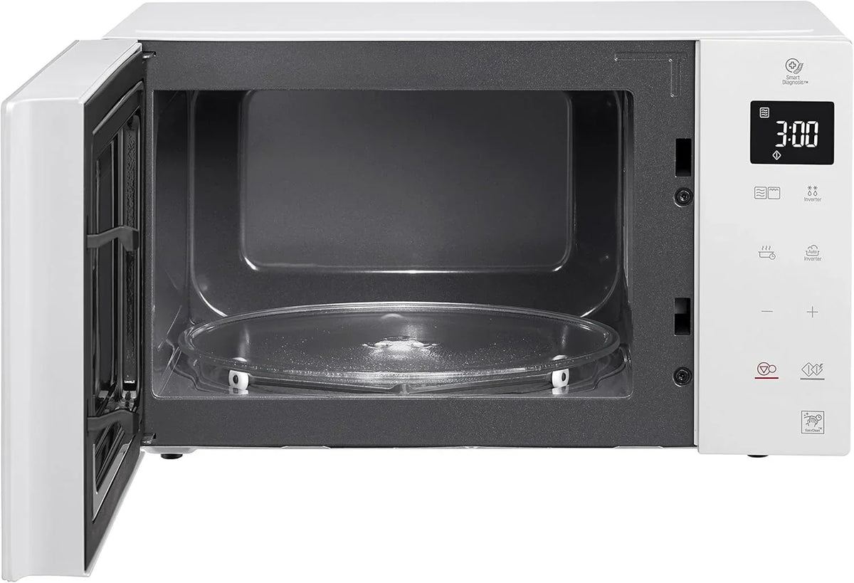 Forno Micro-ondas LG MH6535GIS com Tecnologia Inverter e Grill de Quartzo, 25 Litros de Capacidade, 1000 W, Programas Automáticos, Níveis de Potência Ajustáveis para Cozimento Ideal e Função EasyClean, Preto