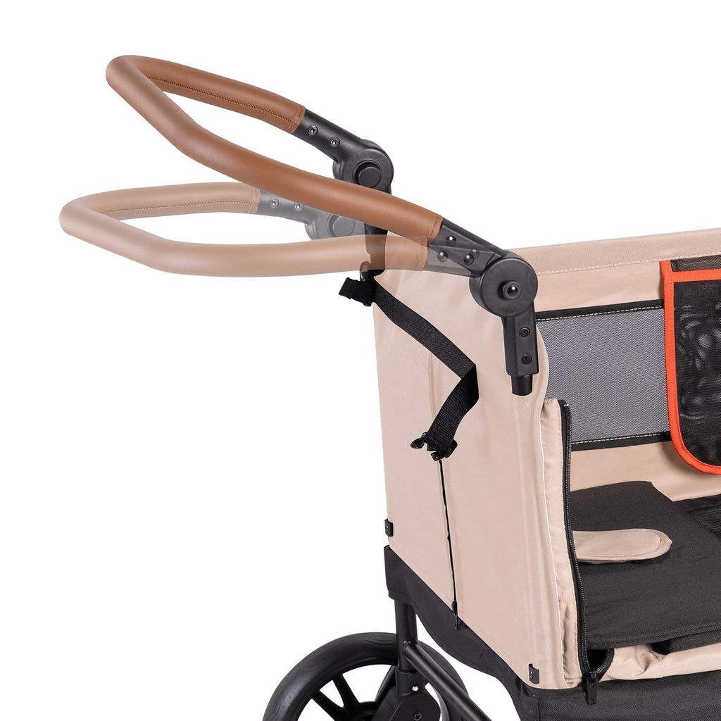 Carrinho Dobrável Yvolution Easy com Toldo - Carrinho Dobrável para Crianças, Cargas e Jardim, Carrinho com Abertura Lateral para 2 Crianças, Alça Ajustável de Empurrar e Puxar, Porta Frontal com
