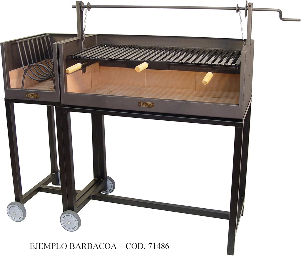IMEX EL ZORRO Churrasqueira com Tijolo Refratário e Grelha Esmaltada, 90 x 45 x 102 cm