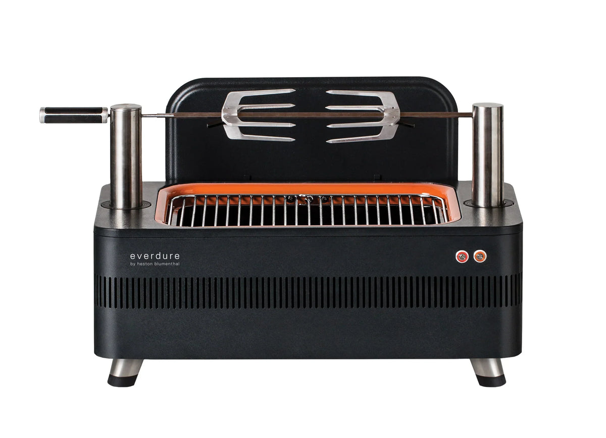 2026 Churrasqueira a Carvão com Ignição Elétrica – 1400W Fast Flame Ignition™ – Inclui Espeto Giratório (15 kg) e Suporte de Chão