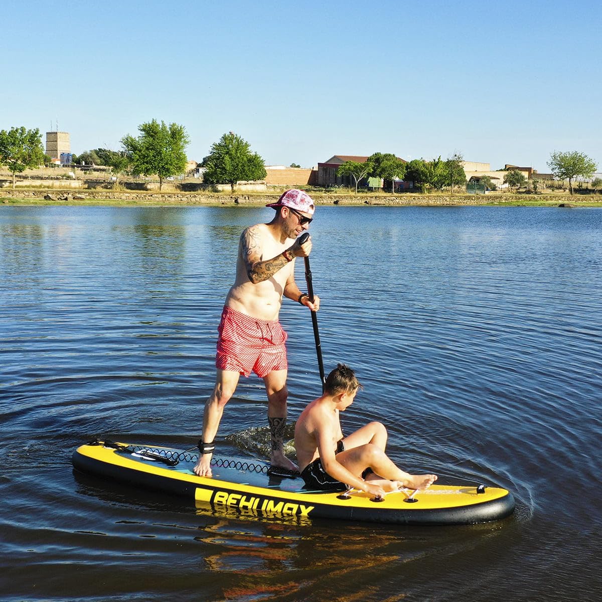BEHUMAX - Prancha de Stand Up Paddle Inflável Be Wave Kids 8.6" Superfície Antiderrapante, Remo Destacável, 260 x 76 x 15 cm, 15 PSI, Kit Especial de Acessórios