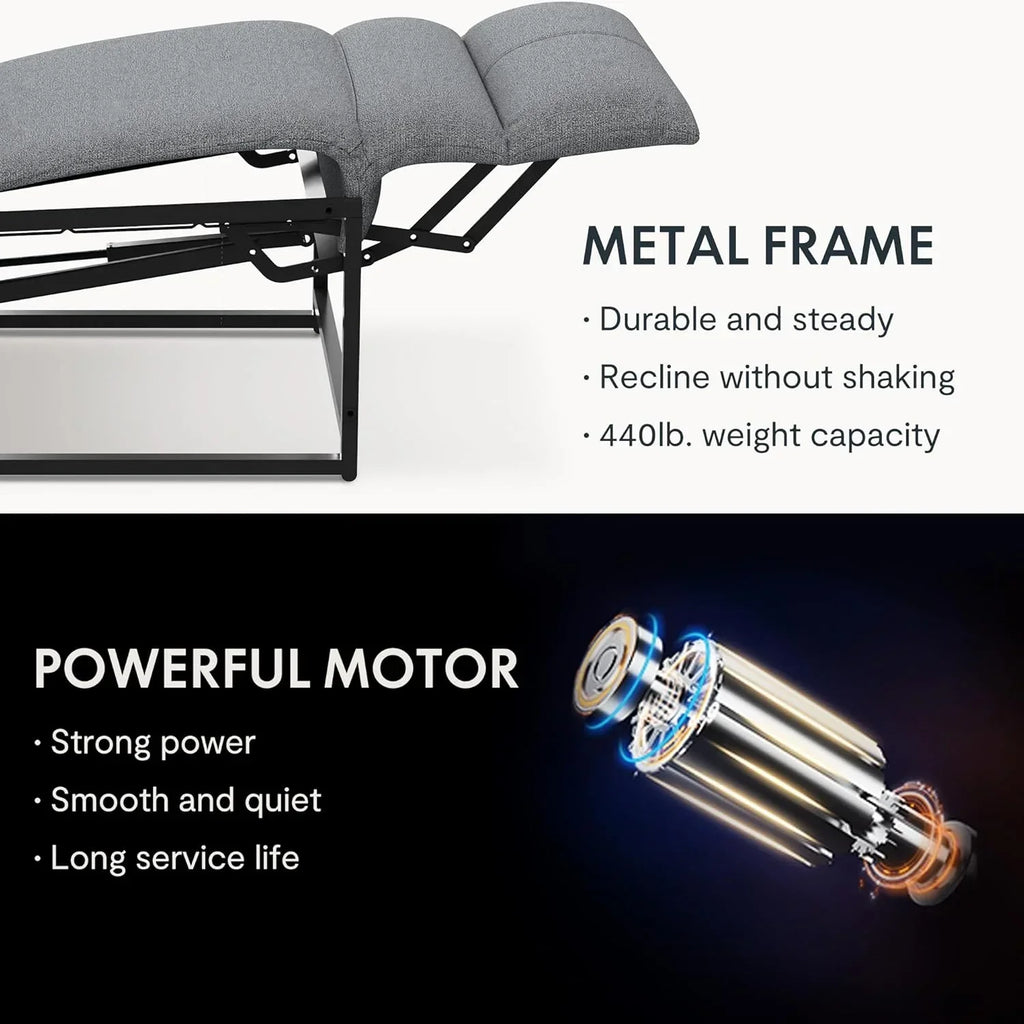 FLEXISPOT Poltrona Reclinável Elétrica com Encosto Ajustável, Reclinável de 105° a 155°, Poltrona Ergonômica para Quarto, Sala e Home Theater (Cinza Escuro)
