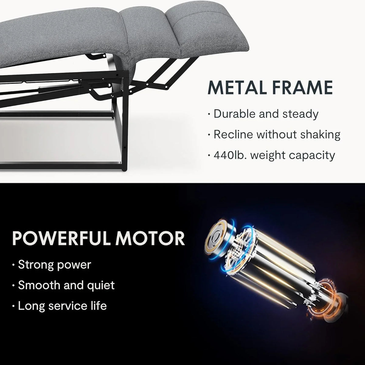FLEXISPOT Poltrona Reclinável Elétrica com Encosto Ajustável, Reclinável de 105° a 155°, Poltrona Ergonômica para Quarto, Sala e Home Theater (Cinza Escuro)