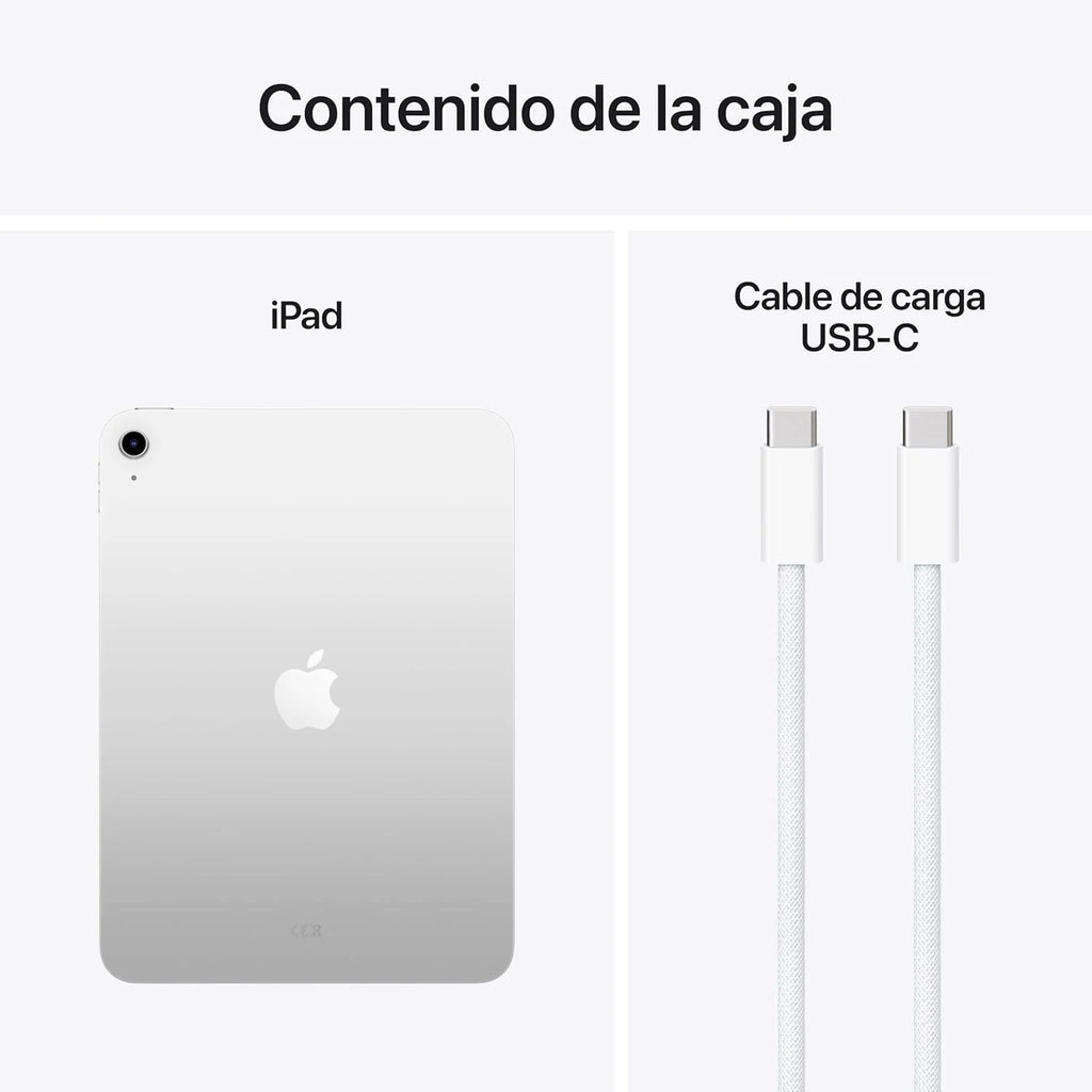 iPad de 11 polegadas: Chip A16, modelo de 11 polegadas, tela Liquid Retina, 128 GB, Wi-Fi 6, câmeras frontal e traseira de 12 MP, Touch ID, bateria que dura o dia todo – Prateado