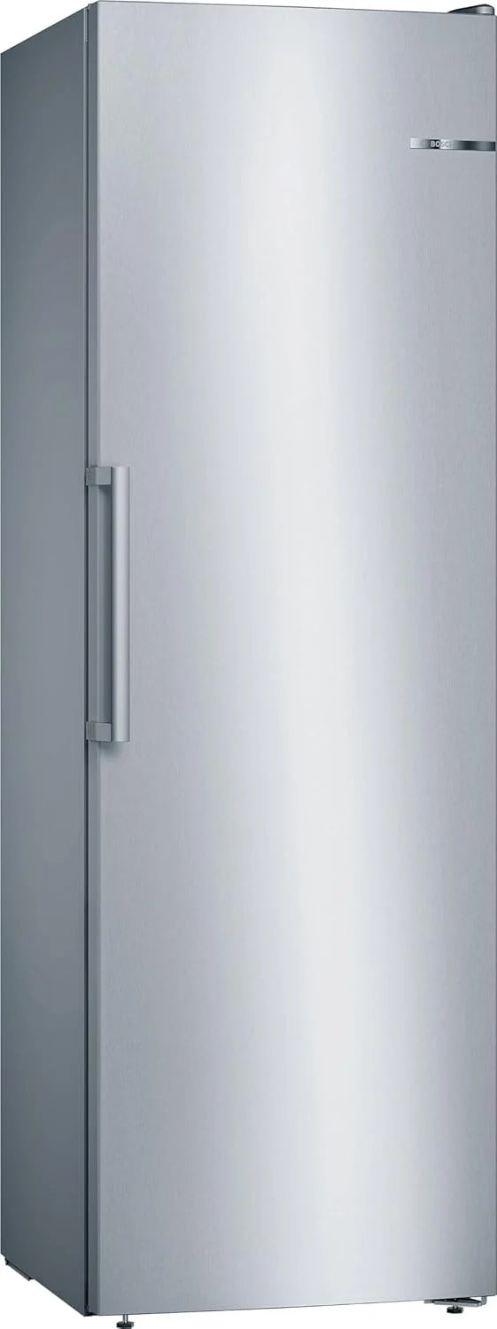 Bosch - Congelador Vertical NoFrost, Série 4, altura 186 x largura 60 cm, 242 L, Gavetas BigBox para alimentos grandes, Sistema MultiAirflow, Aço, GSN29VIEP