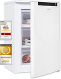 Congelador vertical Exquisit, 87L, 4 estrelas, classe D, cor branca, 3 gavetas, degelo manual, termostato ajustável, porta reversível, 40 dB, consumo 132 kWh/ano, 85,5x54,5x58 cm