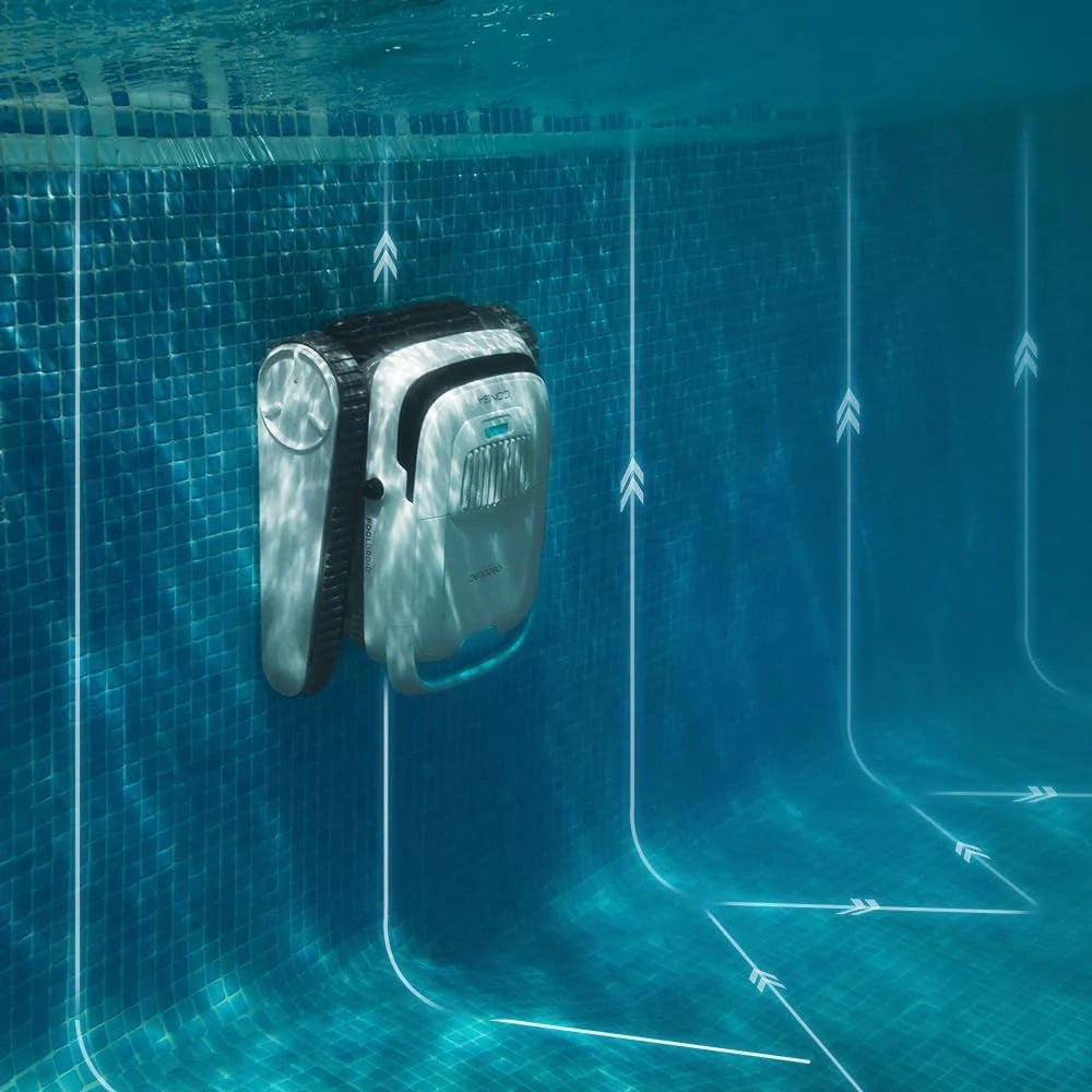 Robô Limpa-piscinas Cecotec para Fundos, Paredes e Linha de Água Conga Pooldroid 5000 TotalClean Pearl. Superfícies 100m2, Inclinação Máx 90º, Limpeza Ordenada, Autonomia 100min, Capacidade 4L
