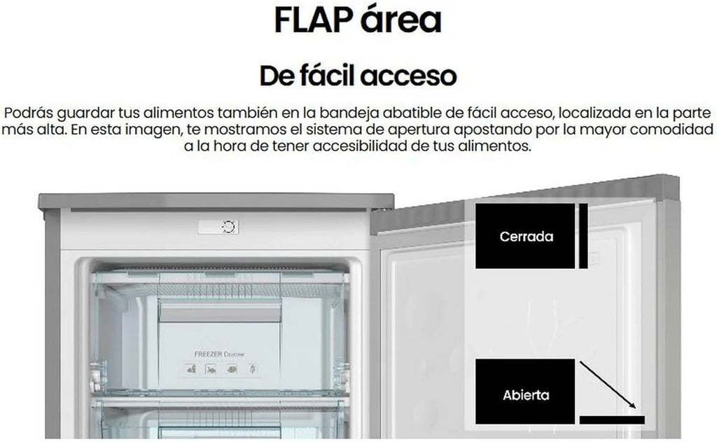 INFINITON CV-A85I - Congelador vertical, 80 litros, 85 cm, 3 gavetas, Controle de temperatura, Porta reversível, Ajuste de altura, E, Inox