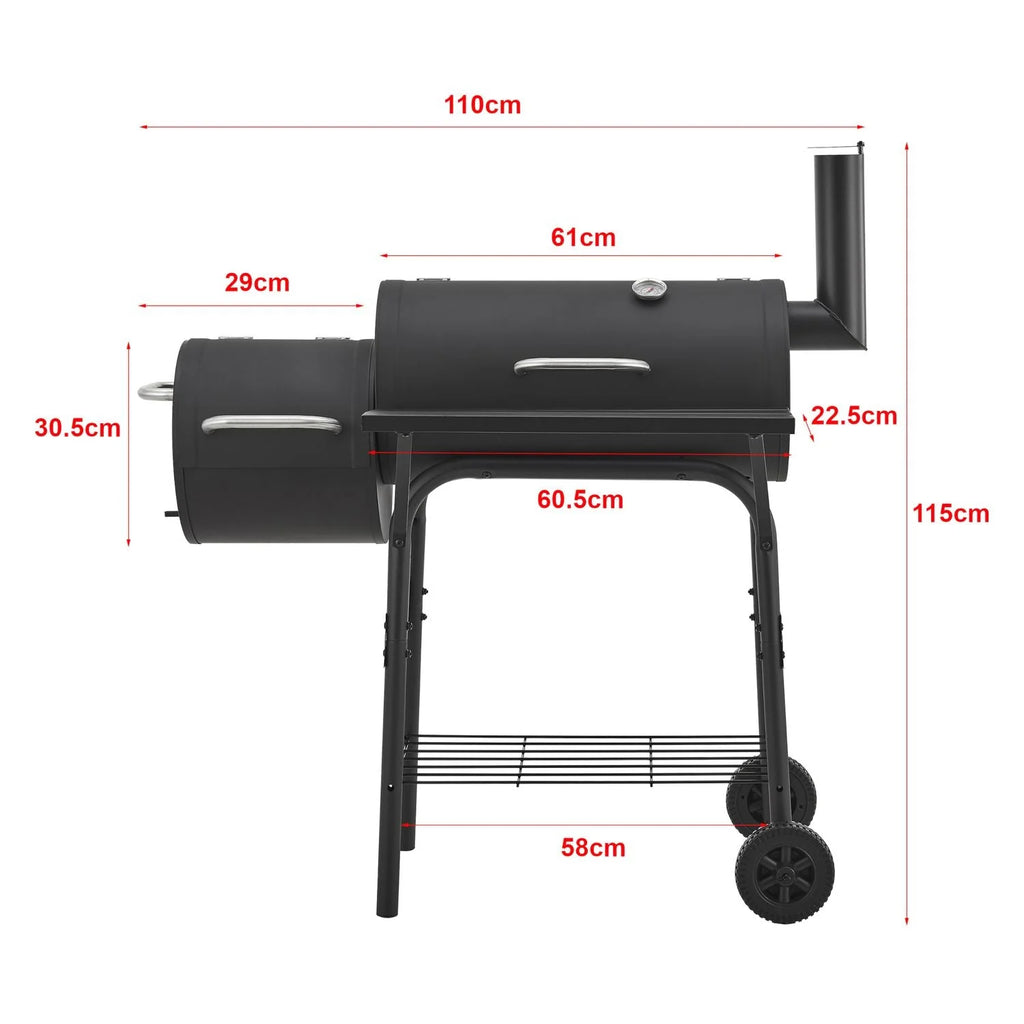 Churrasqueira a Carvão Arielli com Defumador 115 X 110 X 64 Cm - Preto [casa.pro]