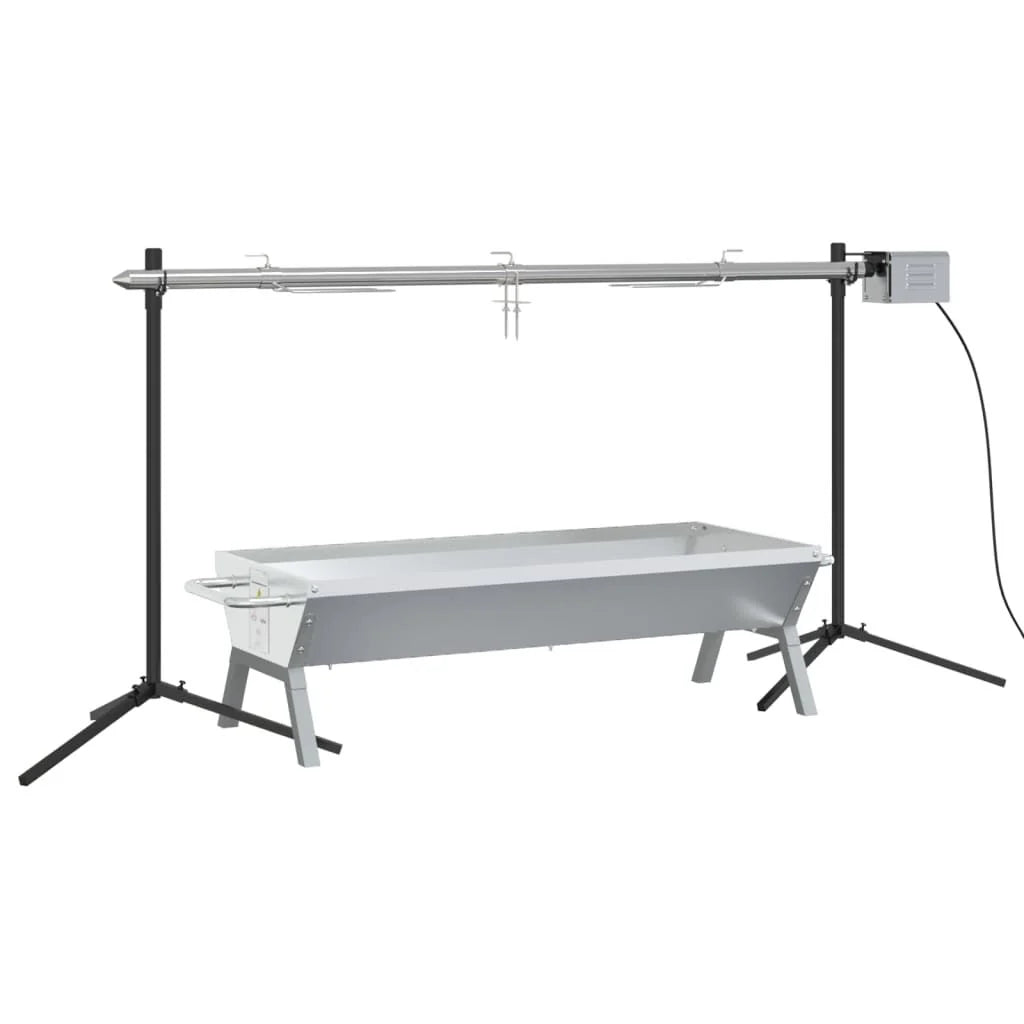 Conjunto De Churrasqueira Automática E Bandeja Vidaxl Aço Inoxidável