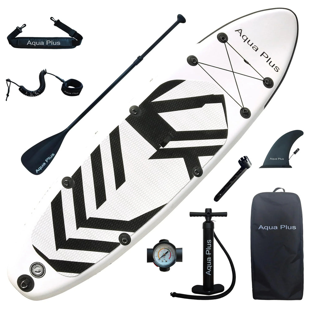 Aqua Plus SUP Inflável 2025 – 15 cm de Espessura, para Todos os Níveis, Prancha de Paddle Surf, ISUP com Bomba e Bolsa de Viagem, Adolescente/Adulto