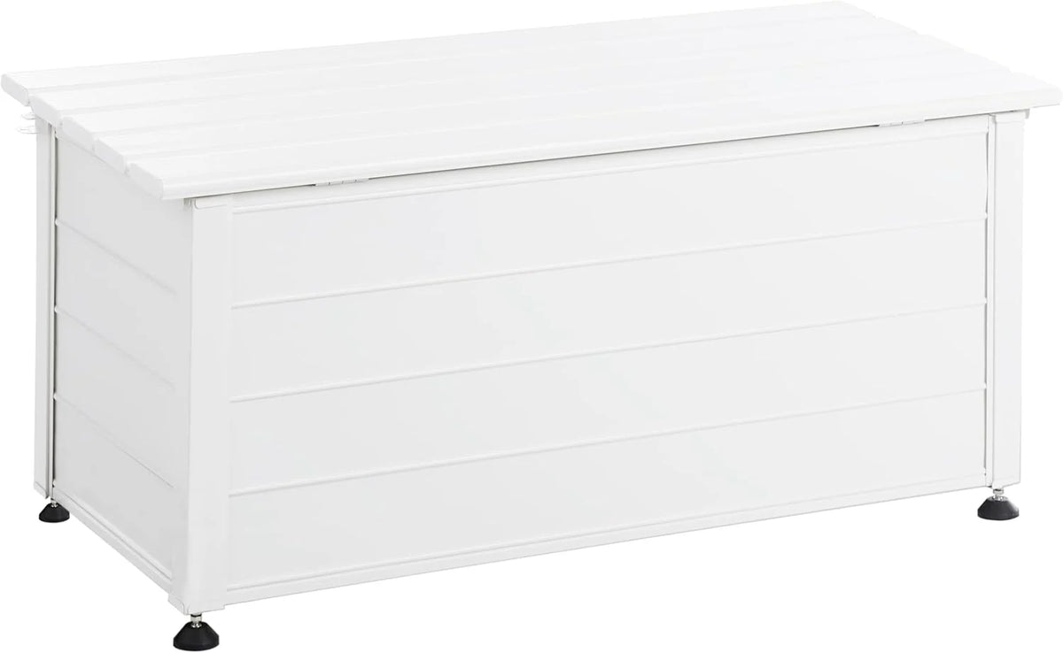 Beliani Baú de Alumínio Externo Armário de Jardim Branco 113 x 50 cm Campalto