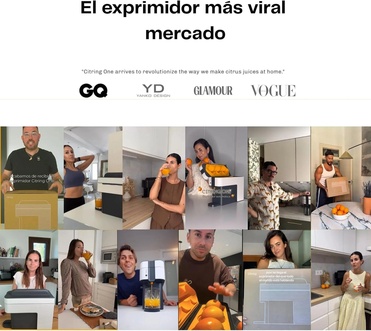 Um espremedor de laranjas elétrico automático | Seu suco pronto em menos de um minuto com apenas um botão - espremedor de laranjas feito na Espanha | Mais Rápido. Mais Limpo. Melhor (PRETO)
