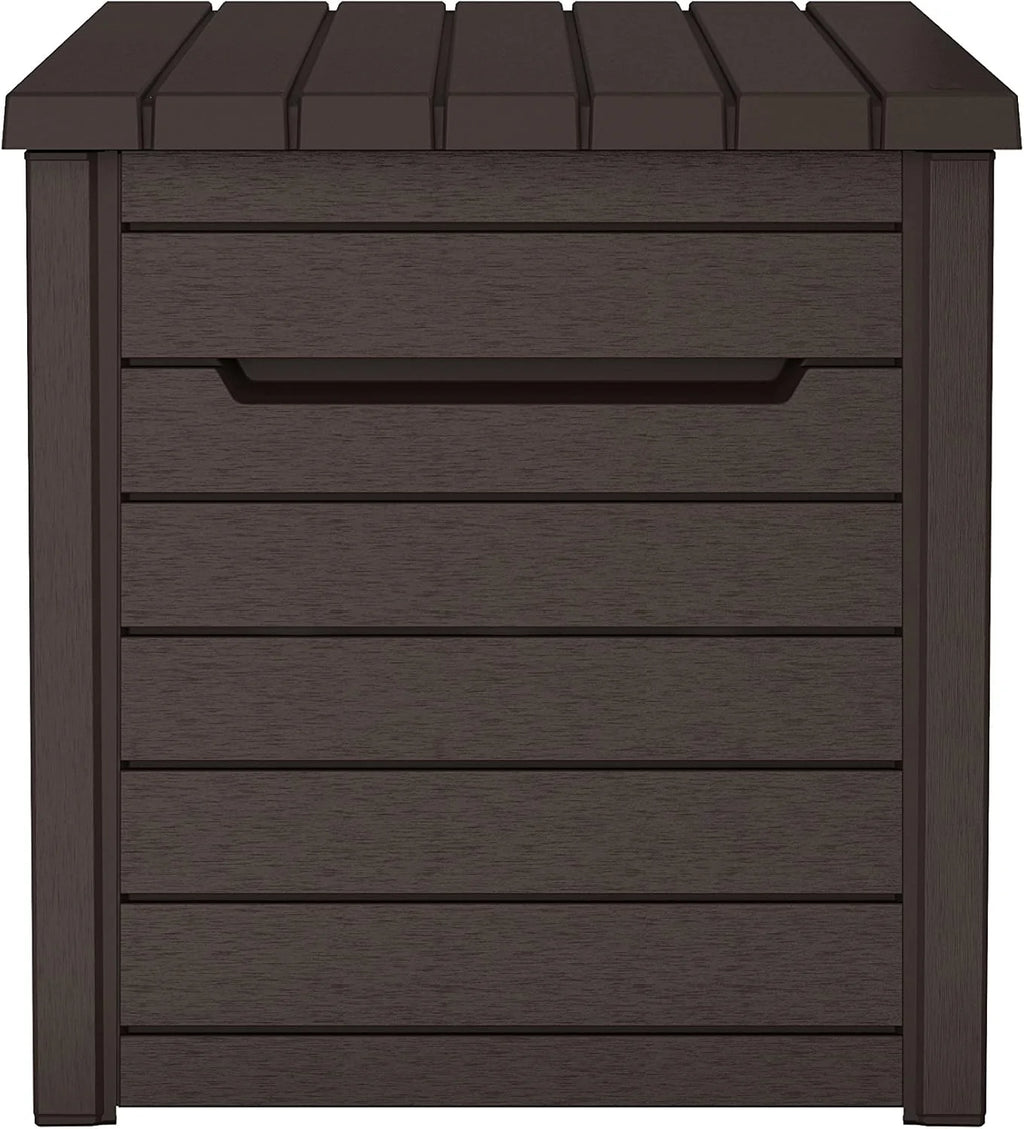 Keter Ontario - Baú de armazenamento externo, Capacidade 870L, Resina, Cor Marrom, Organização de jardim e terraço, 147 x 83 x 86 cm