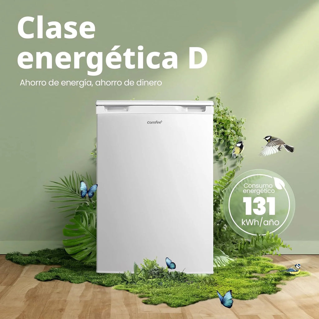 COMFEE' RCU83WH3EU(E) Freezer Vertical de Livre Instalação 88 Litros, 3 Gavetas, Freezer de Grande Capacidade, Termostato Ajustável, Porta Reversível, Branco