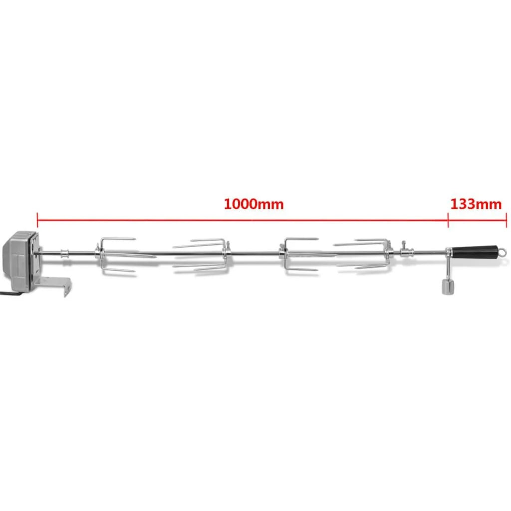Espeto De Aço Para Assados e Churrascos Com Motor 1000 Mm Vidaxl