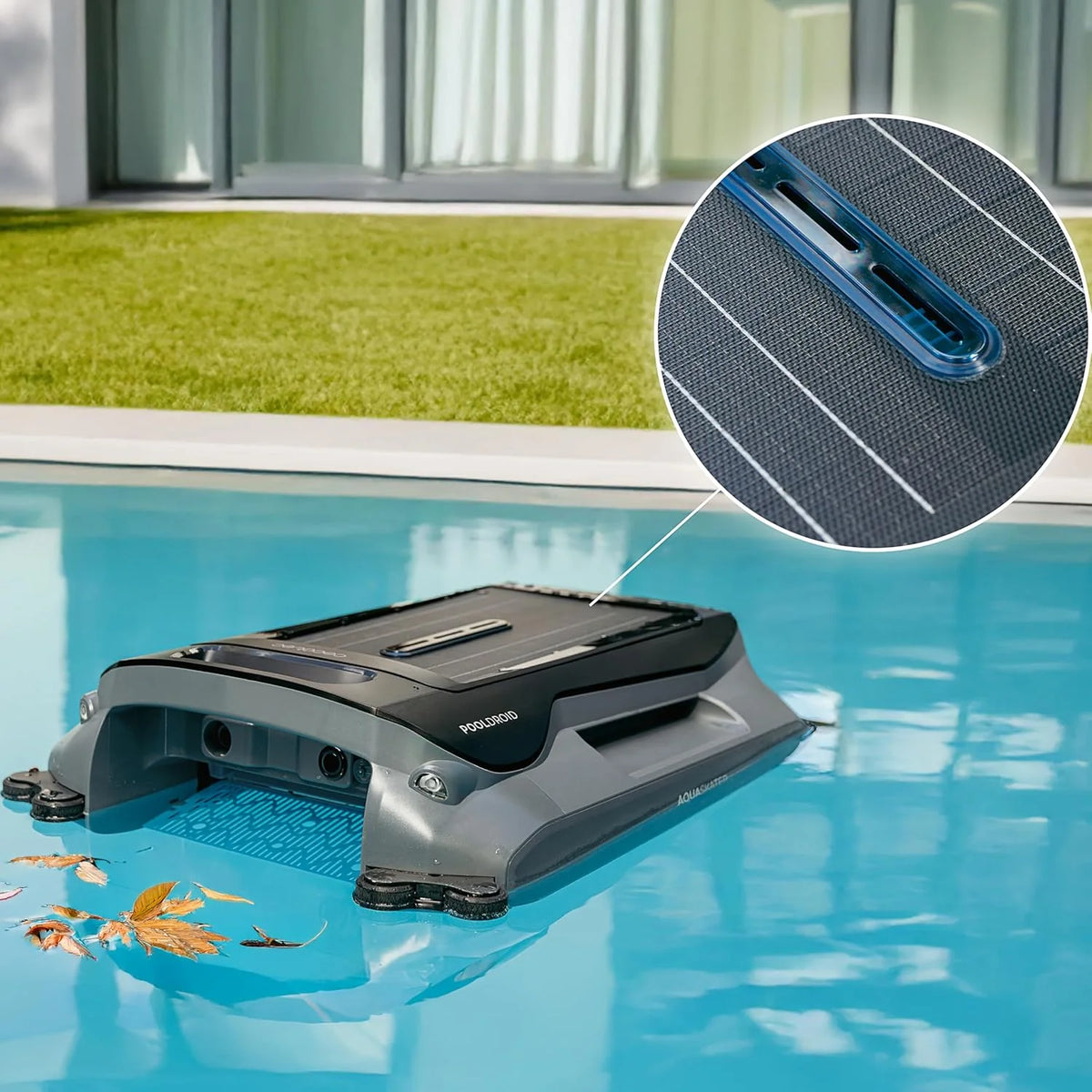 Cecotec Robô Limpador de Piscinas para Superfície e Linha de Flutuação Conga Pooldroid AquaSkater. Carregamento Solar, Autonomia de 16h, Cesto de 4,5L e Filtro de 187,5μm, Navegação com Sensores Ultrassónicos