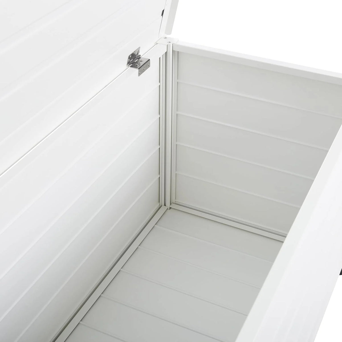 Beliani Baú de Alumínio Externo Armário de Jardim Branco 113 x 50 cm Campalto