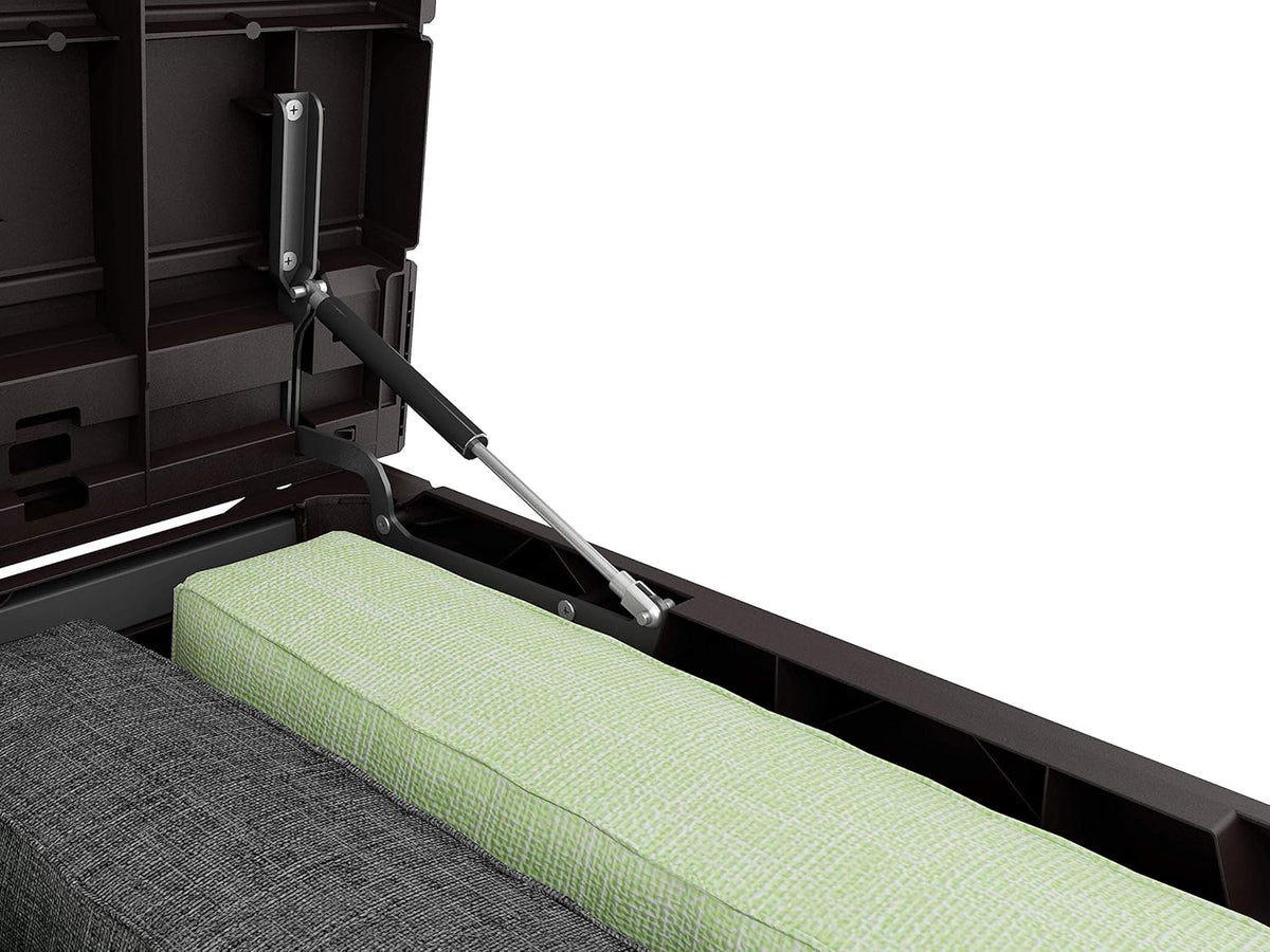 Keter Ontario - Baú de armazenamento externo, Capacidade 870L, Resina, Cor Marrom, Organização de jardim e terraço, 147 x 83 x 86 cm