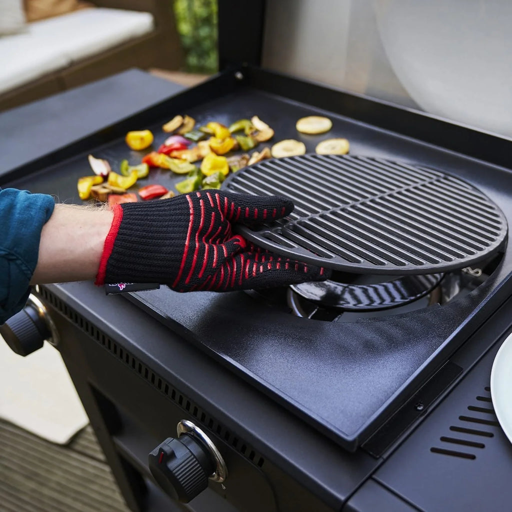 Churrasqueira a Gás Versa-Tile Char-Broil, Plancha a Gás 2 Zonas, Superfície de Cozedura: 70 x 50 cm, Sistema de Módulos 3 em 1: Plancha, Grelha e Forno para Pizza
