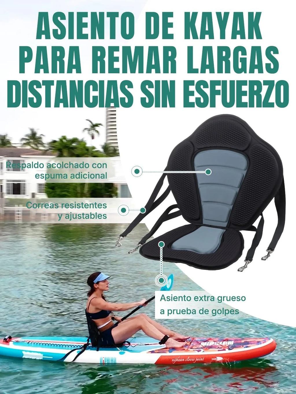 Niphean Prancha de Paddle Surf Inflável para Adultos com Todos os Acessórios, 320cm Paddle Surf Inflável para Todos os Níveis, SUP Capacidade 200kg para 2 Pessoas, Stand up Paddle Board com Assento