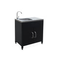 Cozinha de Aço para Exteriores com Pia de 80cm, Preta