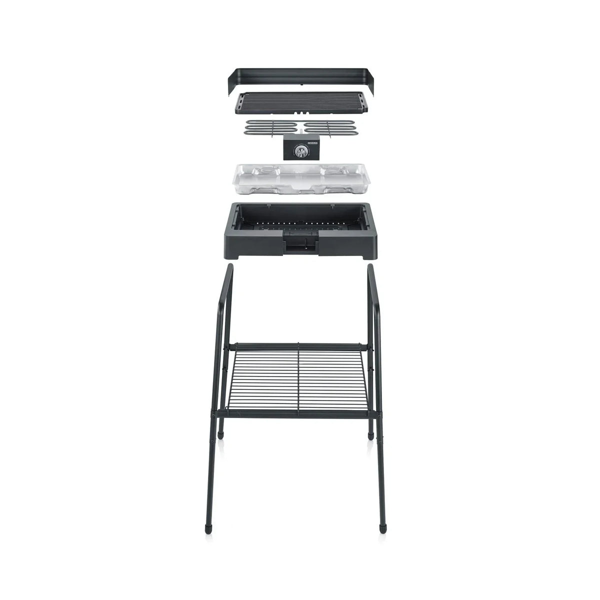 Churrasqueira Elétrica Severin PG 8568 com Suporte e Grelha Canelada 2200 W