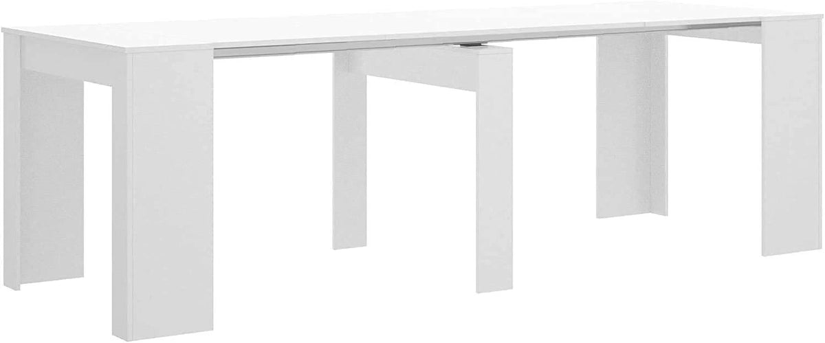 Mobelcenter - Mesa de Jantar Consola Extensível, Mesa para Sala de Estar, Hall de Entrada ou Cozinha, Mesa Sanfona Extensível, Cor Cimento (1127)