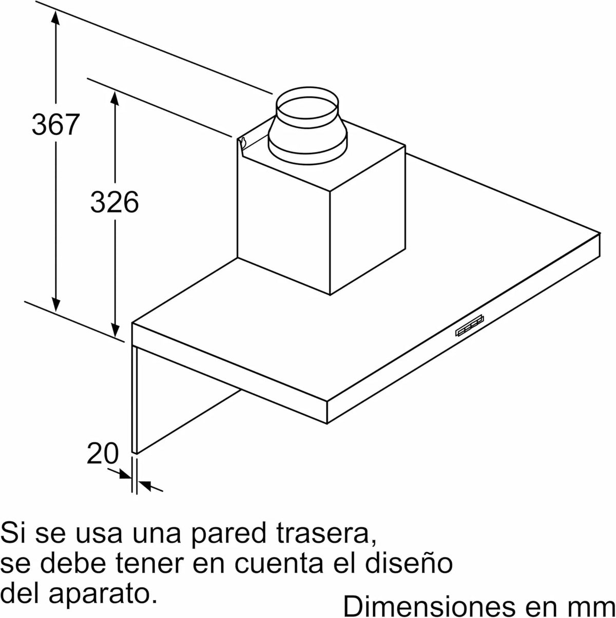 Bosch - Coifa Decorativa de Parede, 90 cm, Série 2, Controle Mecânico, Iluminação LED, Aço Inoxidável, DWB96BC50