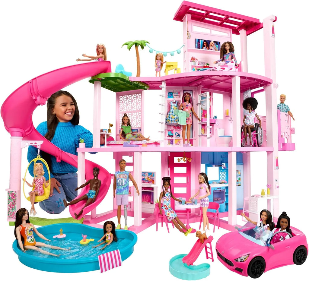 Barbie Dreamhouse 2023 Casa de bonecas de brinquedo de 3 andares com +75 móveis e acessórios, +3 anos (Mattel HMX10)
