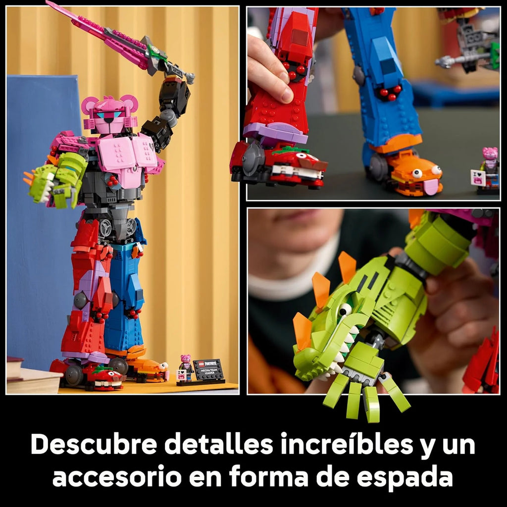 Fortnite Líder da Equipe Mecha - Kit de Modelo para Adultos para Exibição - Figura Articulada com Espada de Brinquedo e Minifigura - Presente de Colecionador para Gamers e Fãs de Videogames 77078