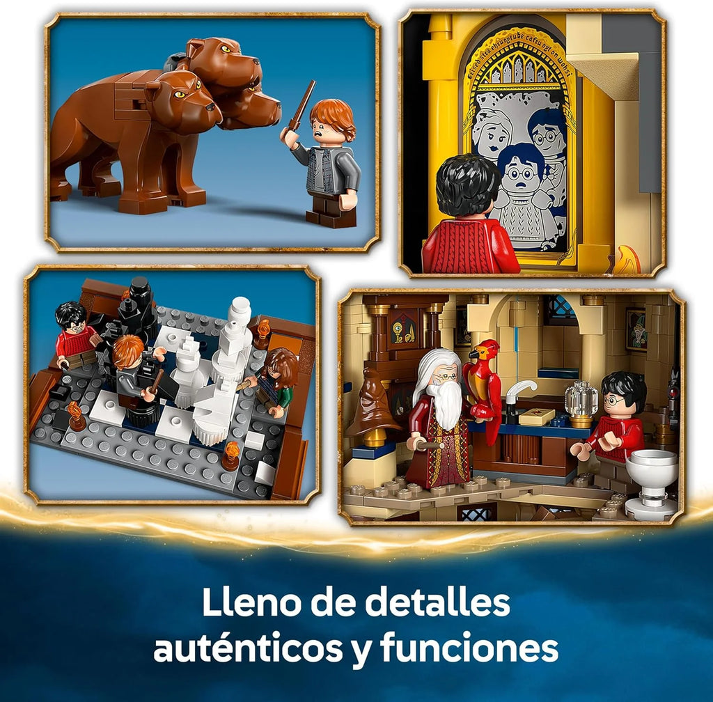 Harry Potter Castelo de Hogwarts: Torre Central – Castelo de Brinquedo com Sala das Chaves Voadoras e Xadrez Mágico – 12 Minifiguras – Presente para Crianças a partir de 10 Anos 76454