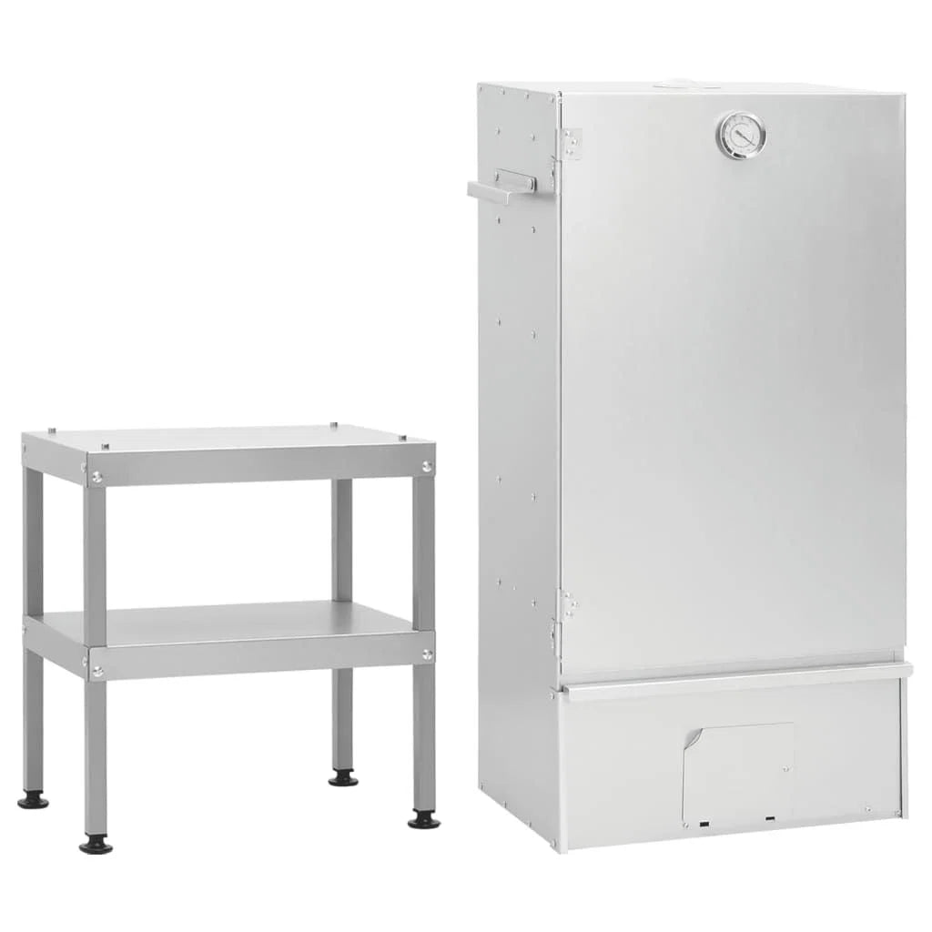 Churrasqueira Defumadora com Mesa Aço Galvanizado Vidaxl
