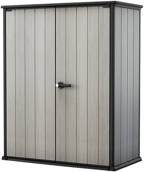 Keter High Store Plus - Galpão de Jardim Externo, 1400L, Cor Cinza, Tecnologia Duotech Paredes Adequadas para Pintura, 170.4 x 140 x 73.6 cm