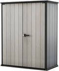 Keter High Store Plus - Galpão de Jardim Externo, 1400L, Cor Cinza, Tecnologia Duotech Paredes Adequadas para Pintura, 170.4 x 140 x 73.6 cm