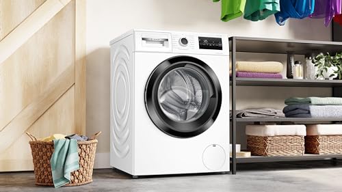 2025 Bosch WAN282K3, Serie 4, Máquina de lavar de carga frontal, 8 kg, 1400 rpm, SpeedPerfect, máxima economia de energia e água, função Adicionar roupa, especialmente higiênica, AquaStop, IronAssist