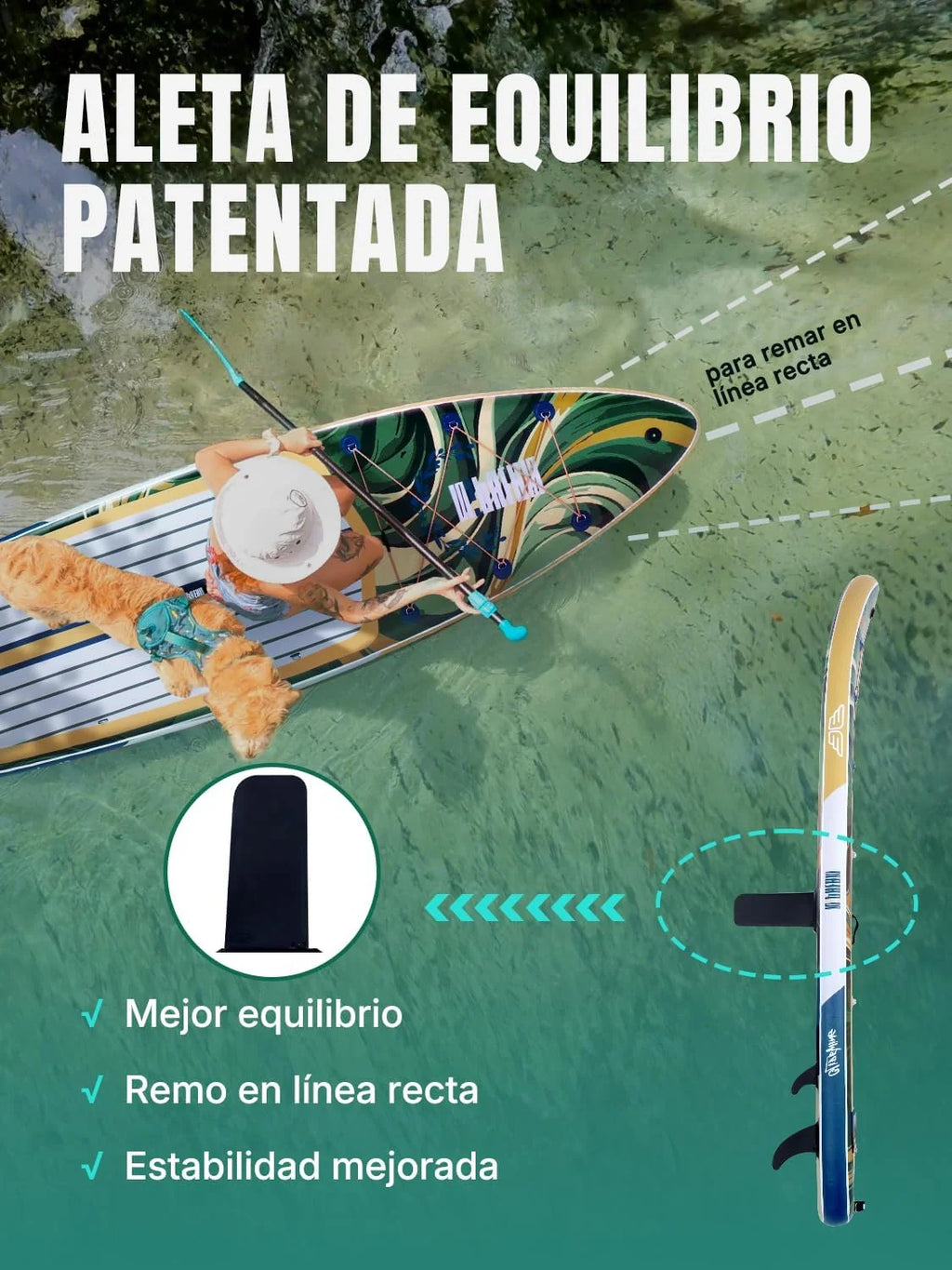 Niphean (Extra Grande) Prancha Inflável de Paddle Surf para 2+1 Pessoas/Família, Prancha de Paddle Surf com Quilha Balanceada (Adequada para Iniciantes), Capa Impermeável, Prancha de Sup para Adultos, Presente