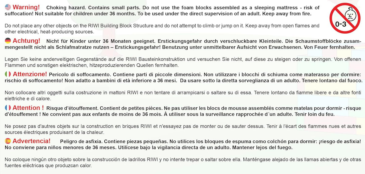 RIWI 24 Blocos de Construção de Espuma XXL | Grandes e Macios | Certificado TÜV Áustria | Qualidade para Creches | Terapia Ocupacional