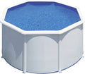 Piscina de Aço Elevada, Redonda com Aparência de Aço Branco. Piscinas Desmontáveis para Jardim 240 x 120 cm - Piscina Gre KIT300ECO Fidji.