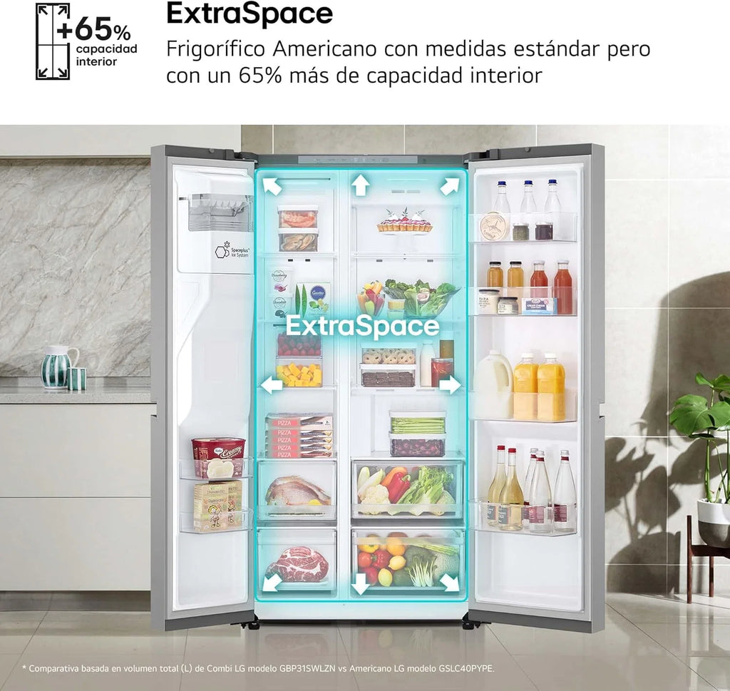 GSLC40PYPE - Geladeira Side by Side, Série 400, Classe E, 641 L, Inox Anti-impressão digital